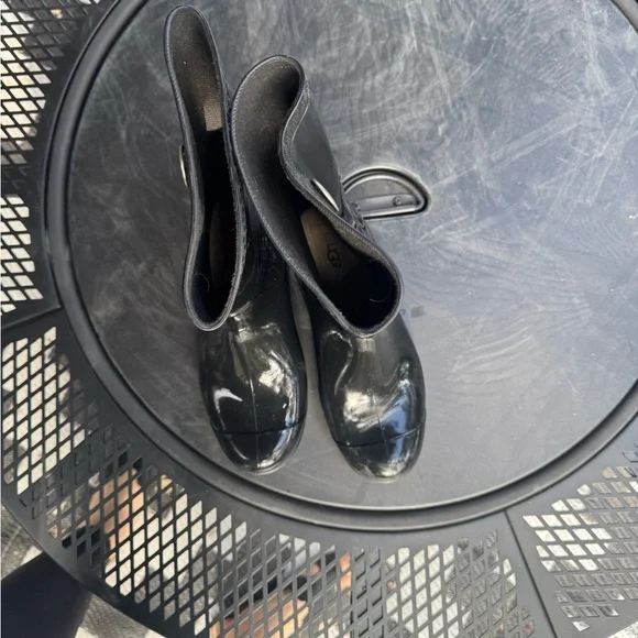 UGG Glossy Black Women's Rain Boots - Picture 2 of 7